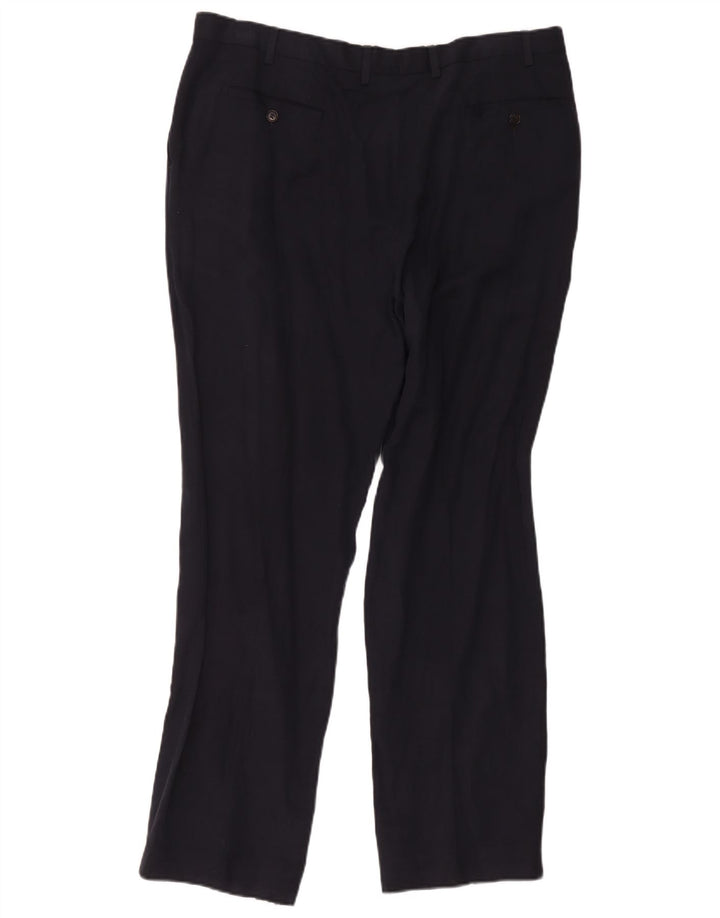 Marks & Spencer Pantalon de costume pour homme W40 L33 Bleu marine en soie