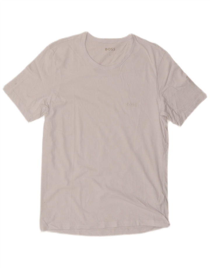 Hugo Boss Homme T-Shirt Top Coton Blanc Moyen