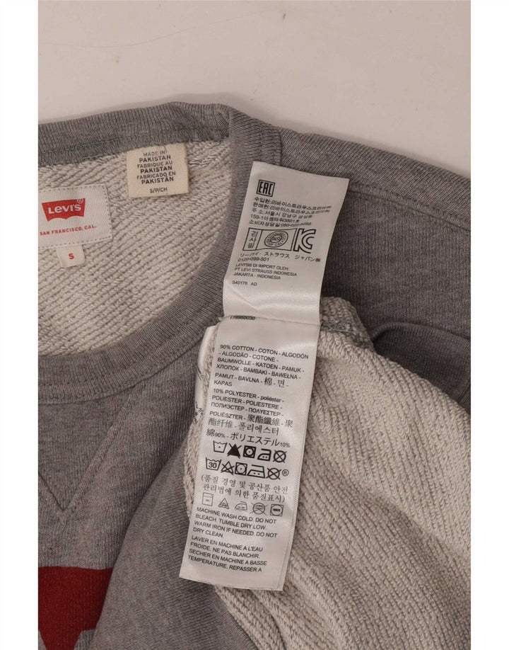 Levi's Graphic Sweatshirt Jumper Small Homme Gris Coton