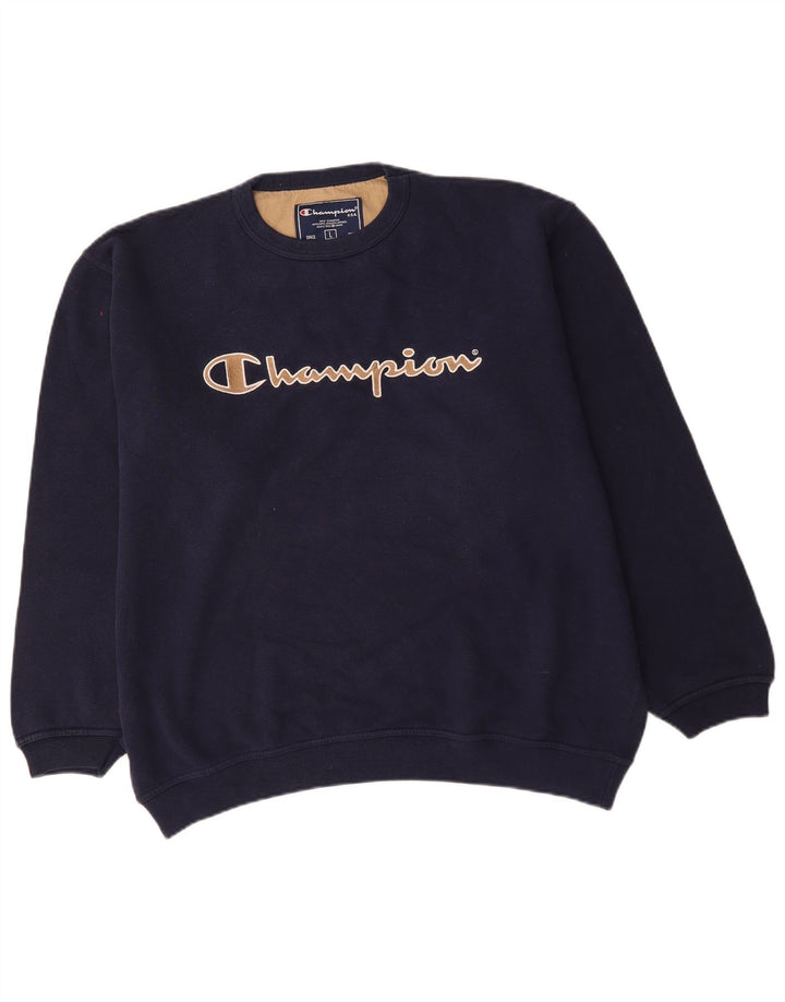 Champion Sweat-shirt graphique pour homme en coton bleu marine Taille L