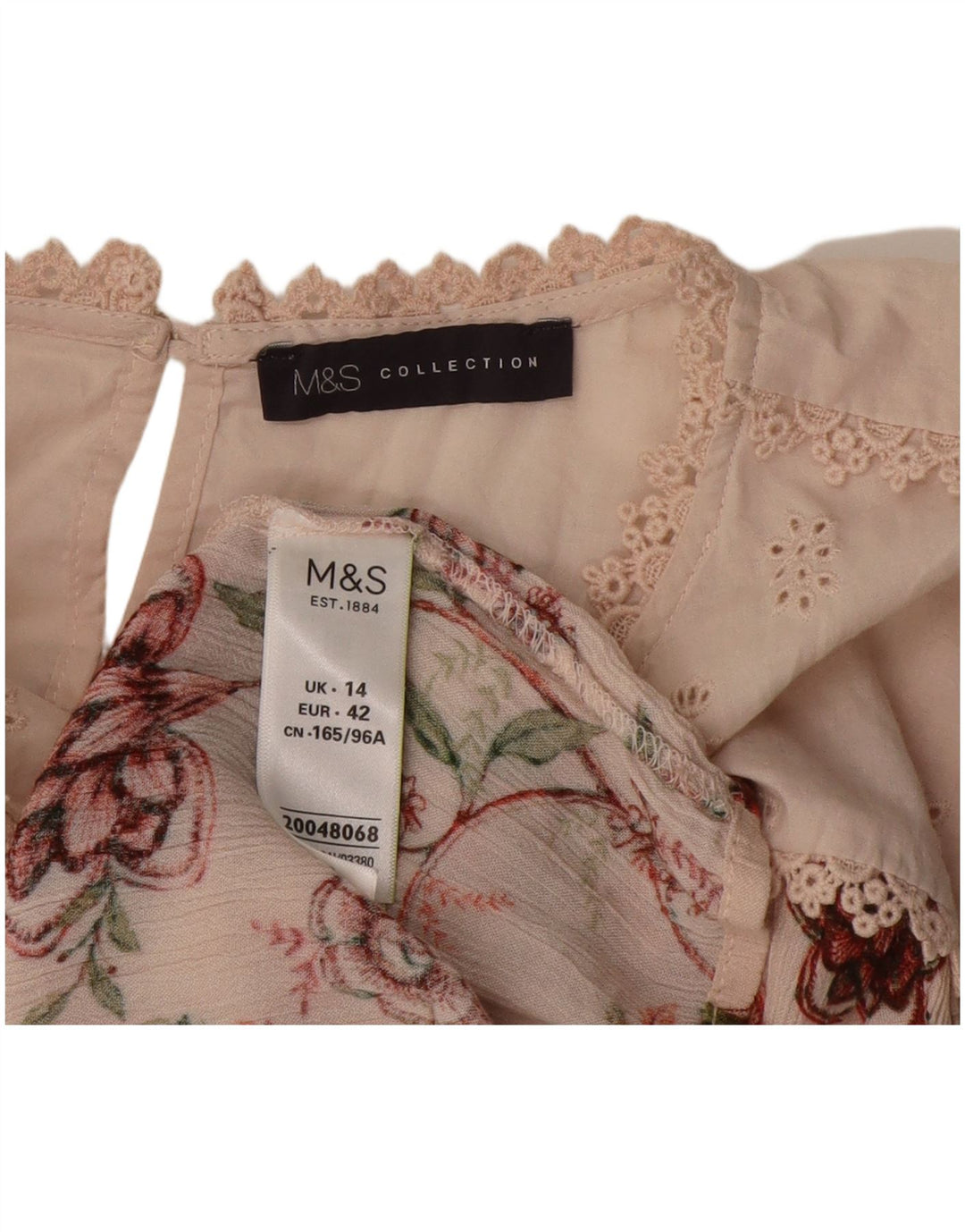 Marks & Spencer Chemisier pour femme UK 44 en viscose florale rose moyen