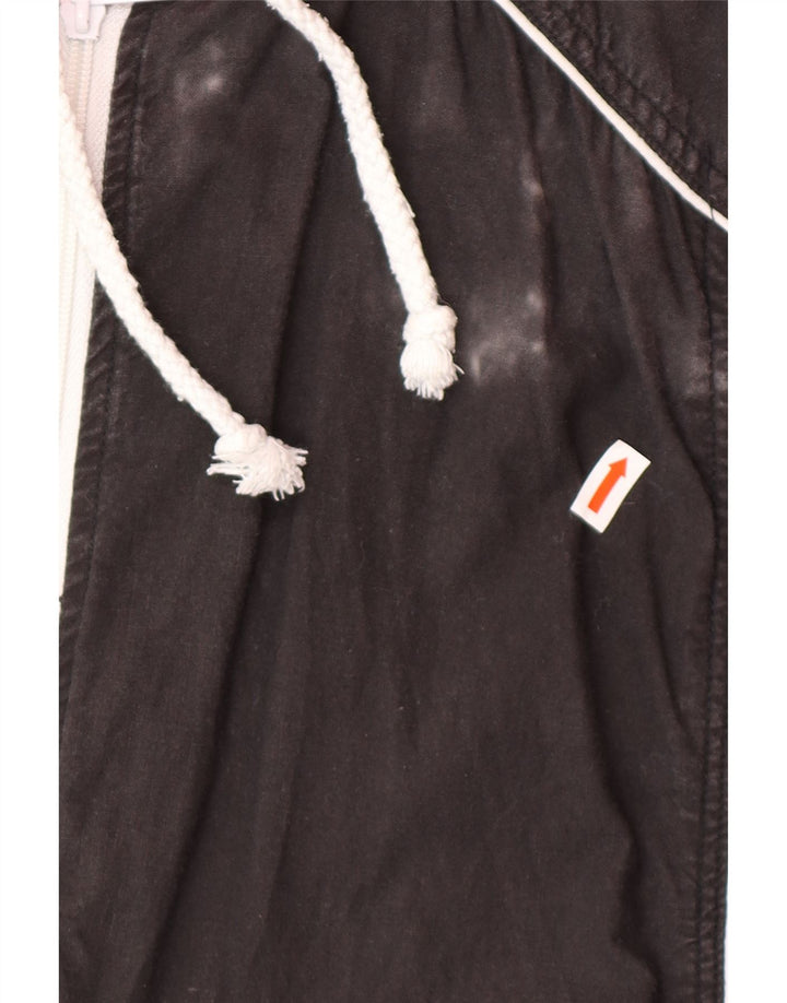 VINTAGE Femmes Graphique Survêtement Top Veste UK 18 XL Noir Colourblock