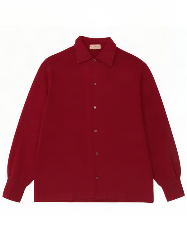 Chemise surdimensionnée vintage pour homme US 2 XS Rouge