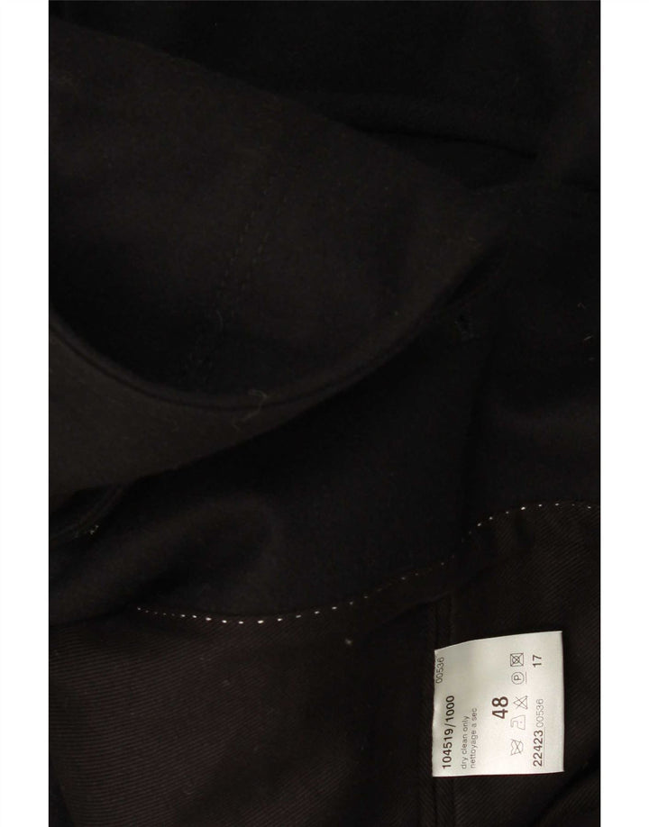 vintage Homme Pardessus IT 48 Laine Noire Moyenne