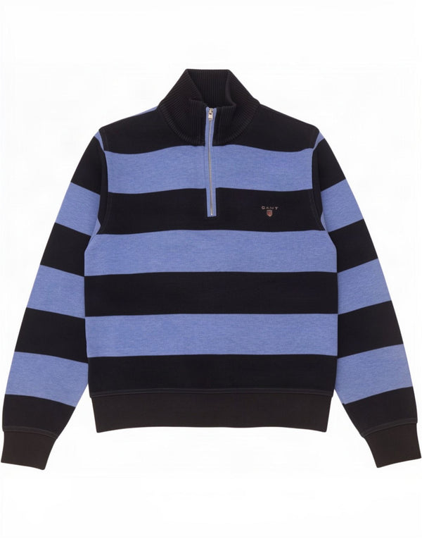 Gant Mens Graphic Loose Fit Sweatshirt Jumper Petit Bleu Rayé Coton