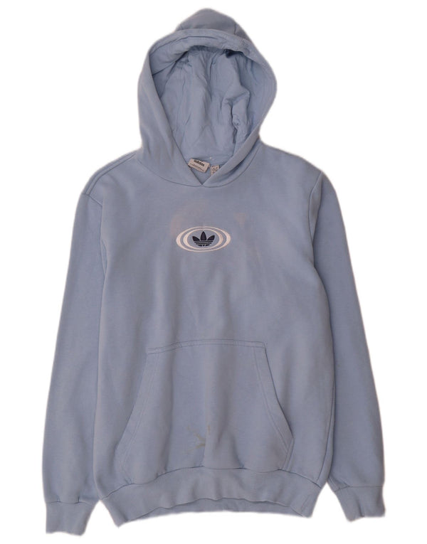 Adidas Pull à capuche graphique pour garçon 13-14 ans Bleu Coton