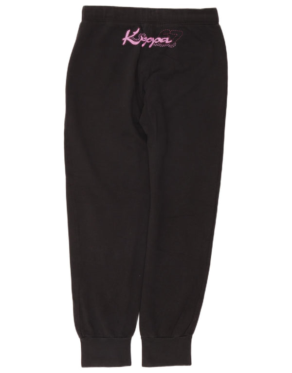 Kappa Pantalon de survêtement graphique pour femme Joggers UK 16 Large Noir Coton