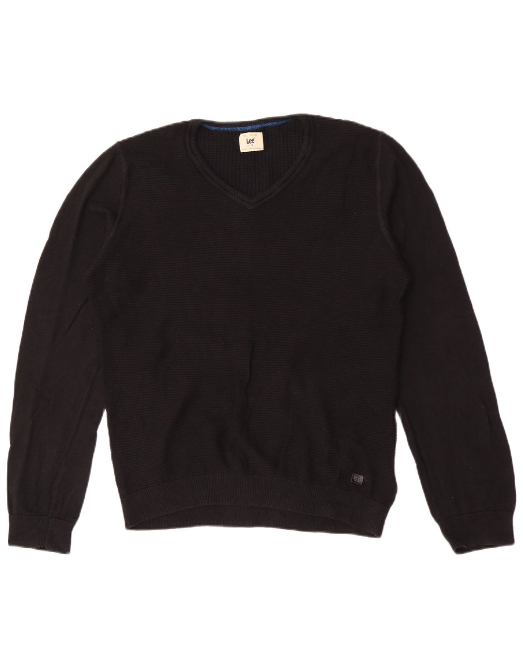 Lee Pull col V pour homme en coton noir Taille S