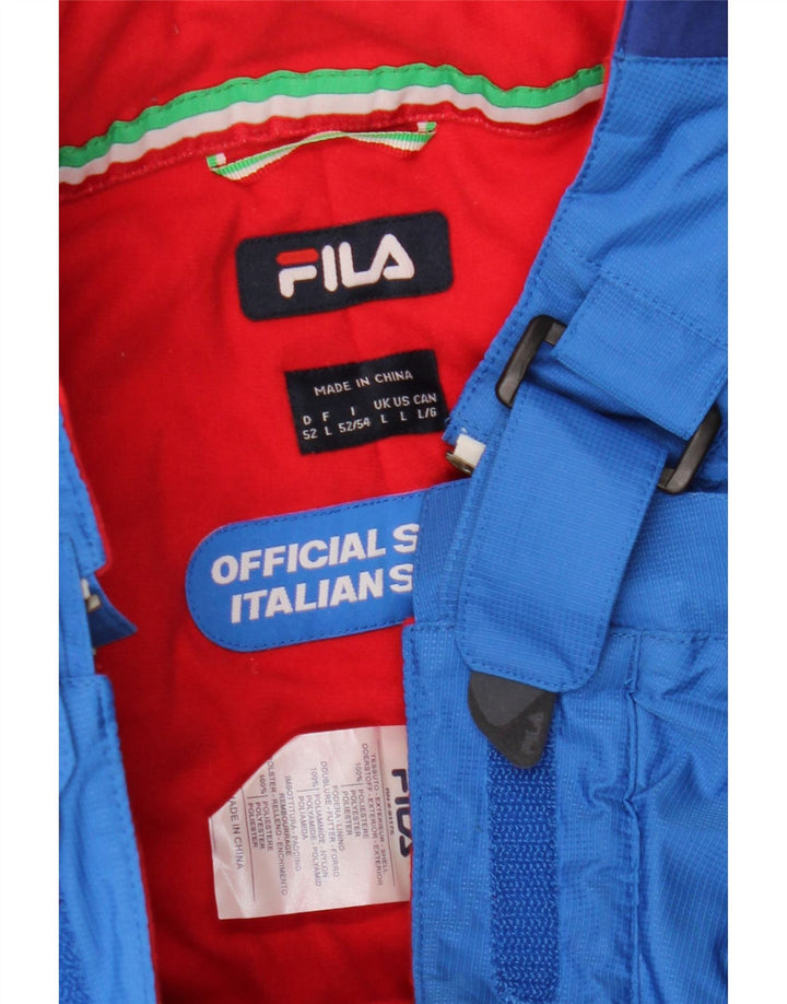 Fila Pantalon de ski pour homme Graphic Dungarees Large Bleu Colorblock Polyester