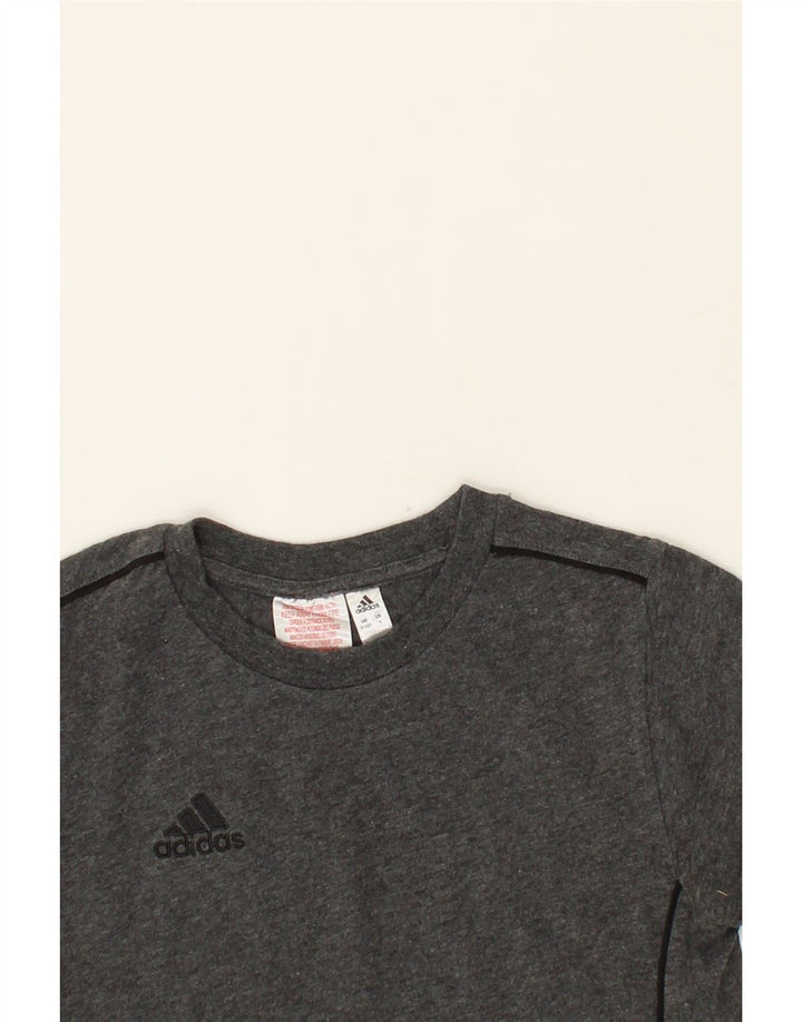 ADIDAS Boys T-Shirt Top 9-10 Years Grey Cotton Vintage Adidas and Second-Hand Adidas from Messina Hembry 