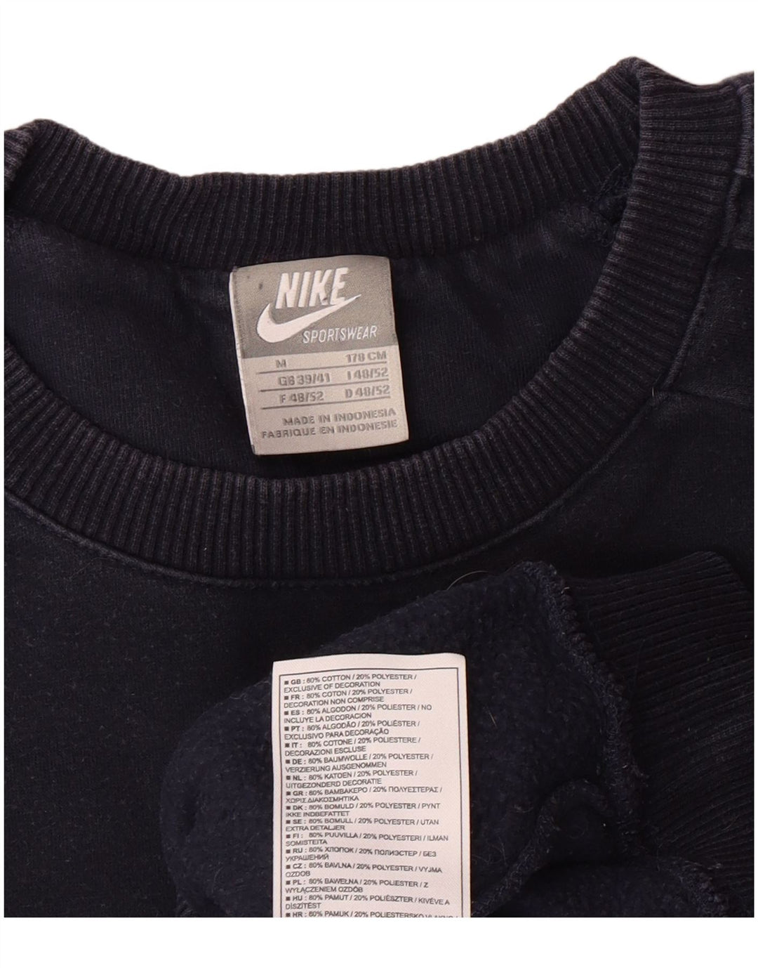 NIKE Pull-over graphique pour homme UK 39/41 Bleu marine moyen Coton