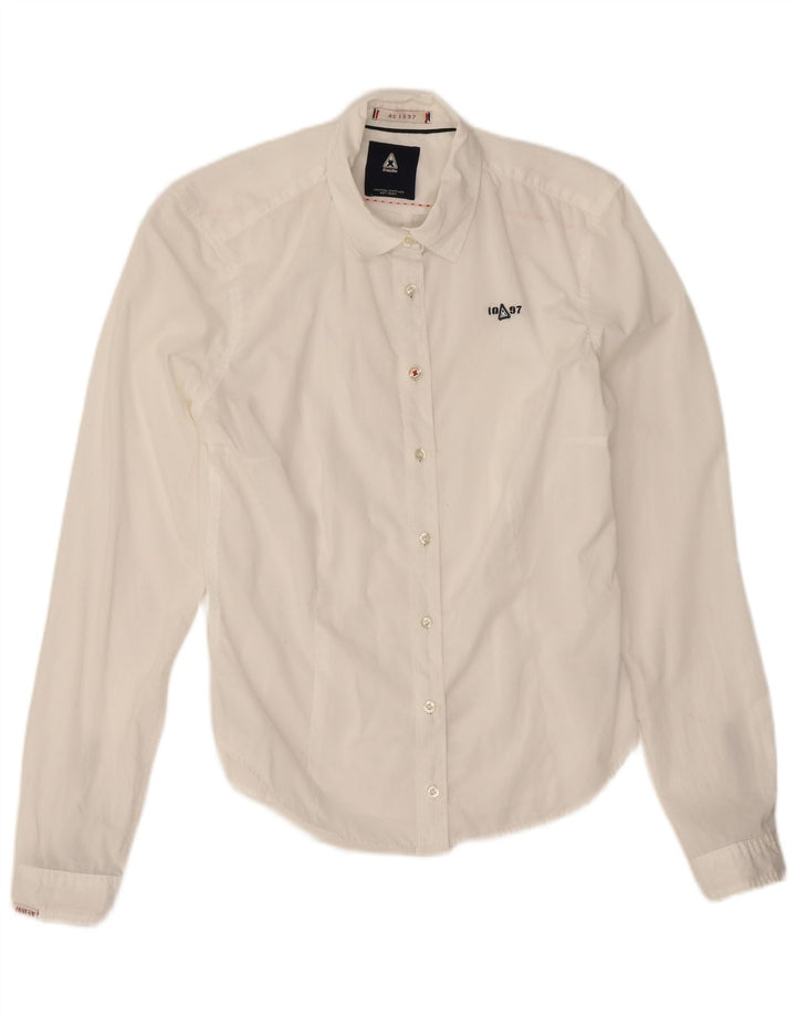 Gaastra Chemise Femme UK 10 Petit Coton Blanc