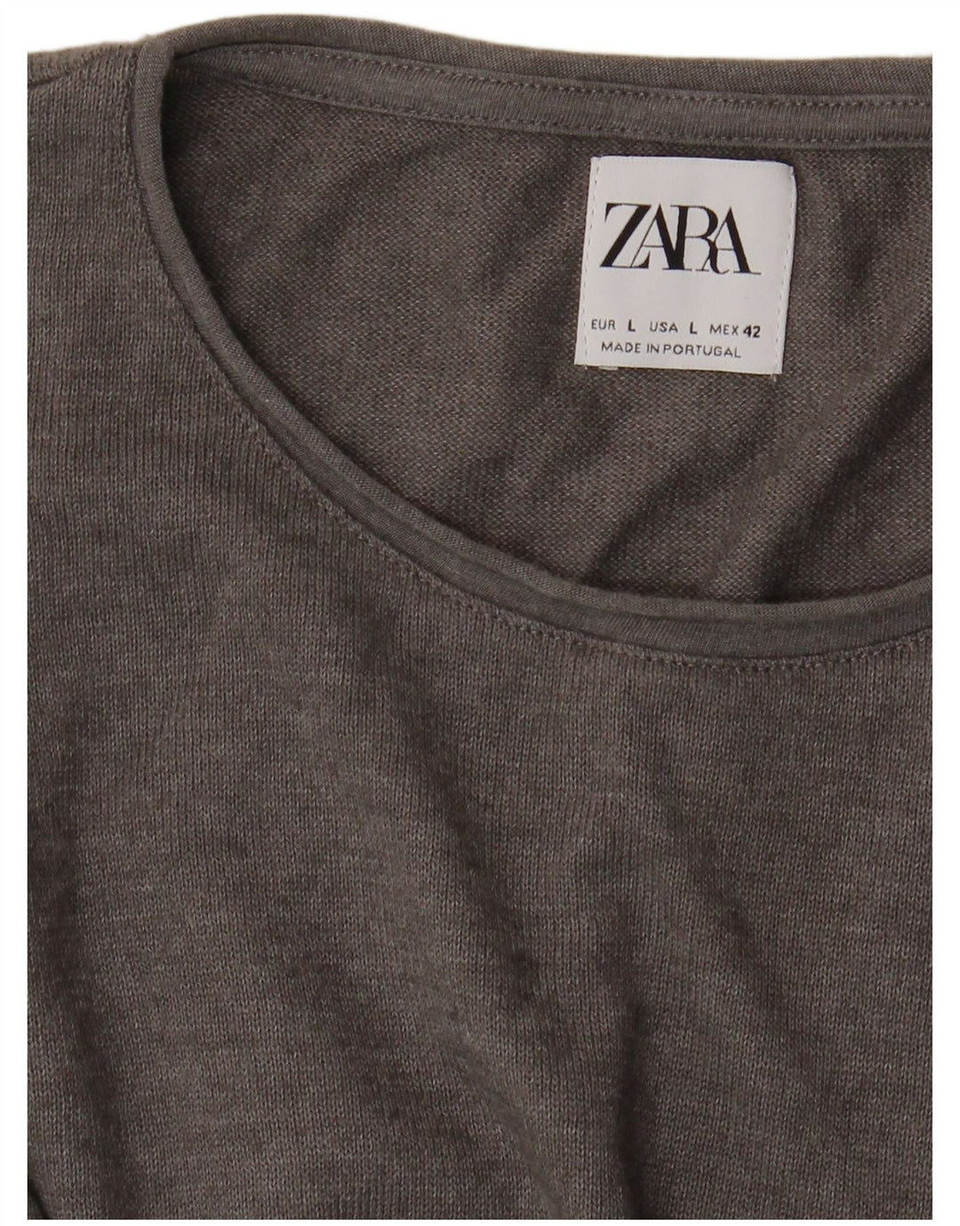 Zara T-Shirt Homme Haut Large Gris