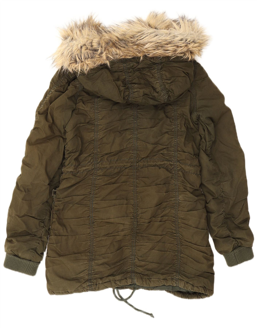 Miss Sixty Parka à capuche pour femme UK 12 en coton kaki moyen