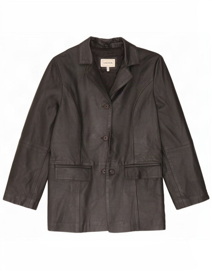 Sasha Veste en cuir pour femme UK 12 Medium Noir
