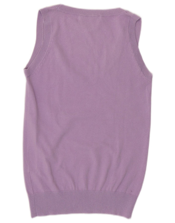 ZARA Womens Vest Tank Top UK 14 Coton Violet Moyen