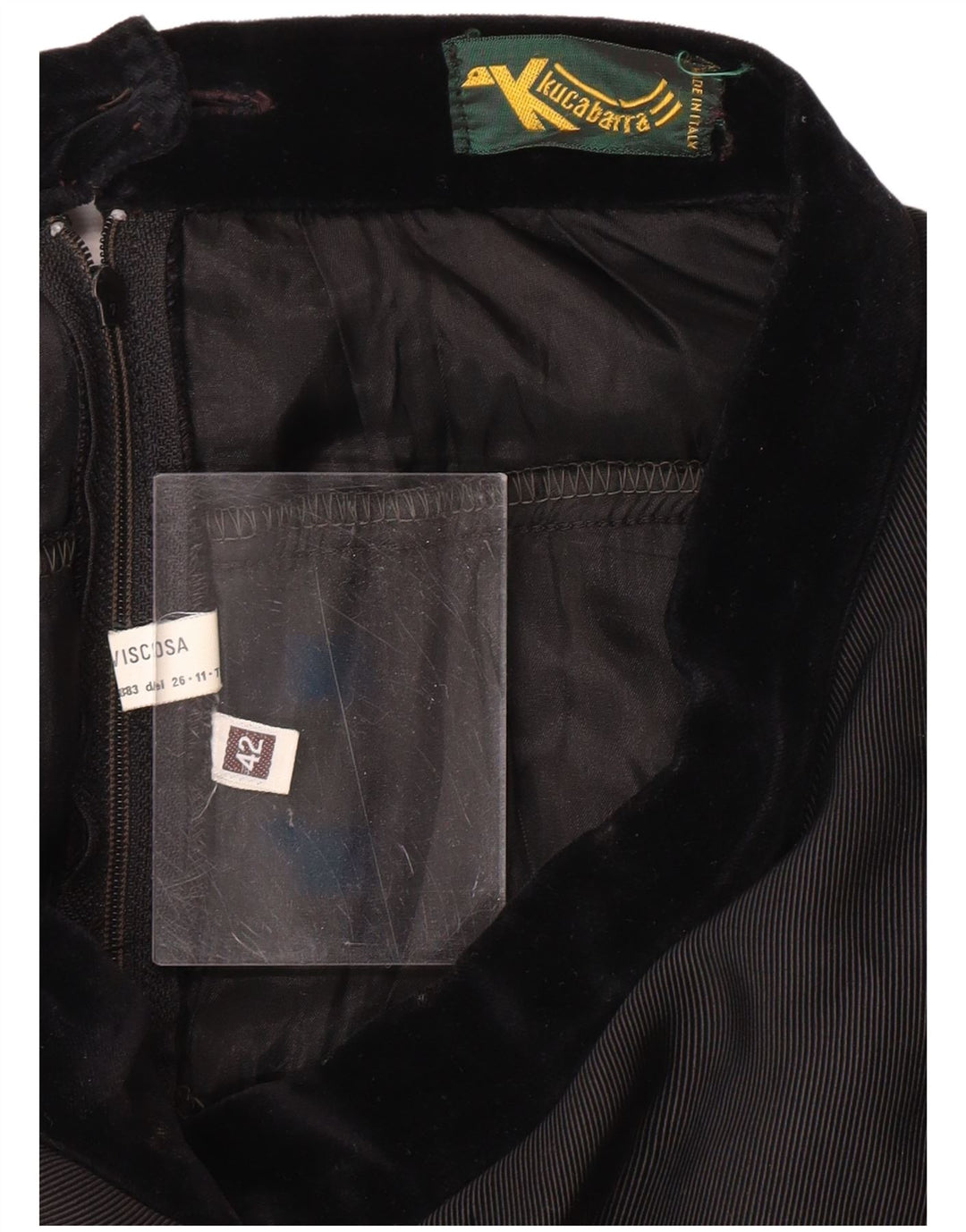 VINTAGE Jupe à volants taille haute pour femme IT 42 Medium W26 Viscose noire