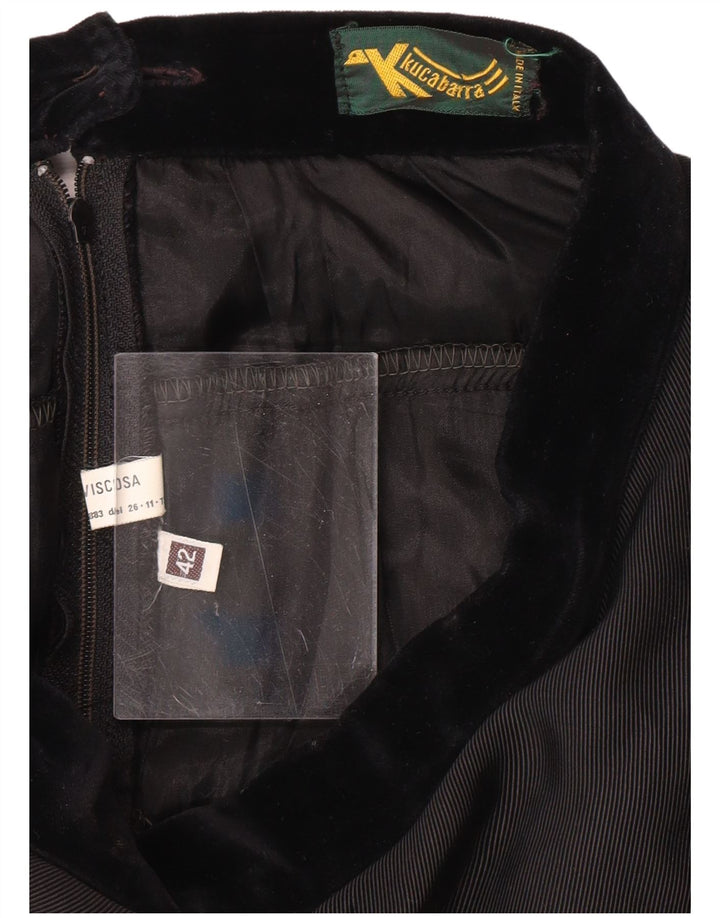 VINTAGE Jupe à volants taille haute pour femme IT 42 Medium W26 Viscose noire