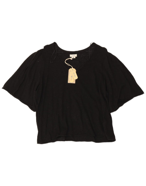Fat Face Chemisier Femme Top UK 18 XL Noir Coton