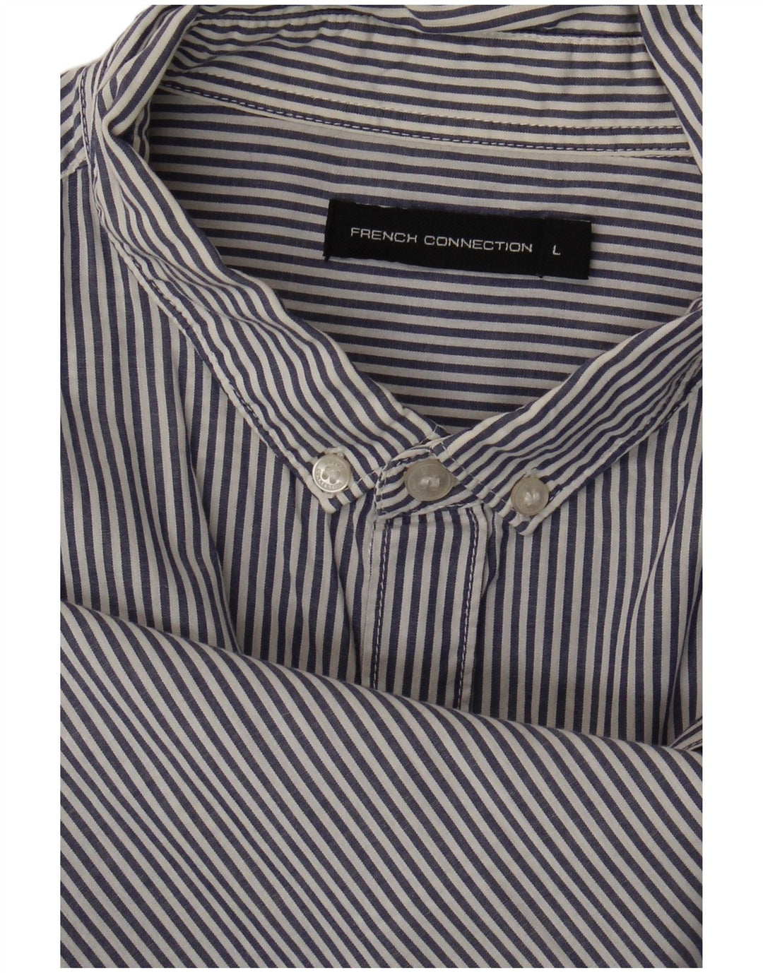 French Connection Chemise Homme Grandes Rayures Bleu Marine