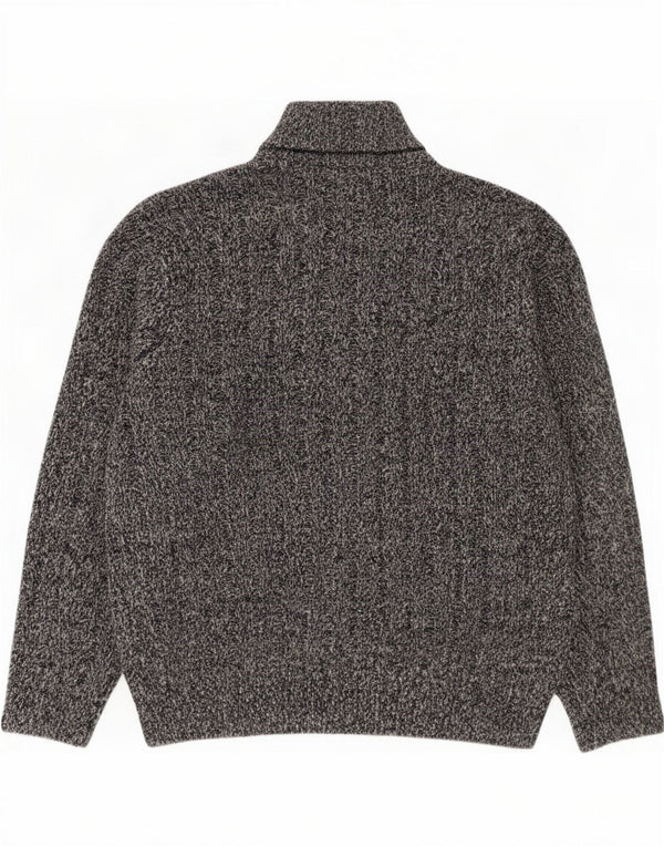 Marks & Spencer Pull col zippé pour homme 2XL Acrylique moucheté bleu