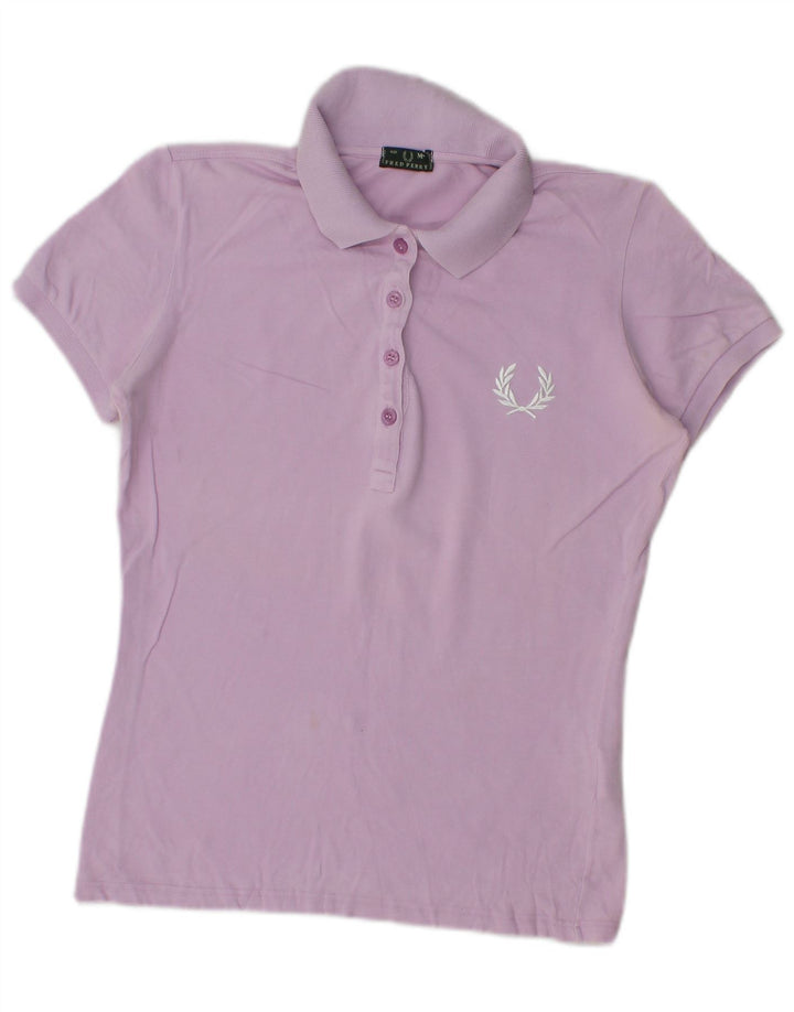 Fred Perry Polo Femme UK 12 Coton Violet Moyen