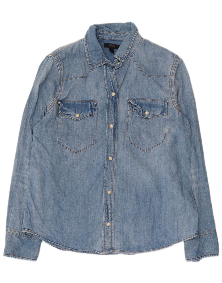 J. Crew Chemise en jean pour femme US 12 Large Bleu Coton