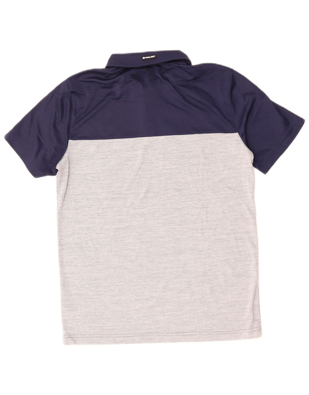 PUMA Polo Homme Large Bleu Marine Colorblock Polyester