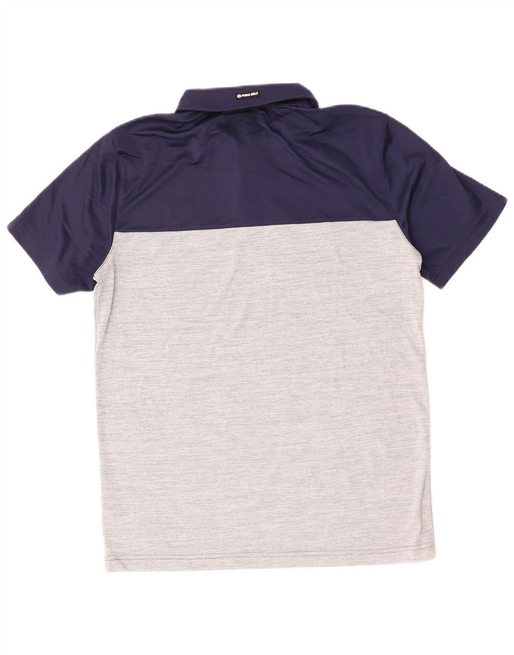 PUMA Polo Homme Large Bleu Marine Colorblock Polyester