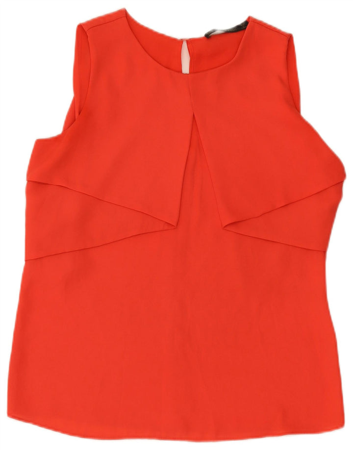 Zara Womens Blouse sans manches Top UK 12 Orange moyen