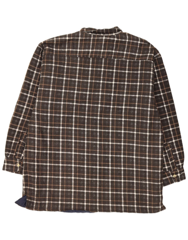 vintage Mens Lumberjack Flanelle Chemise Taille 44/46 2XL Marron Check Coton