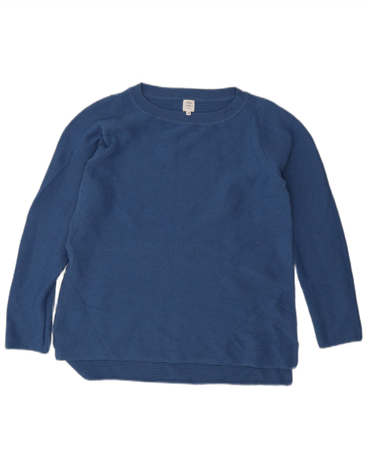 John Lewis Pull col bateau pour femme UK 10 Petit Bleu Polyester