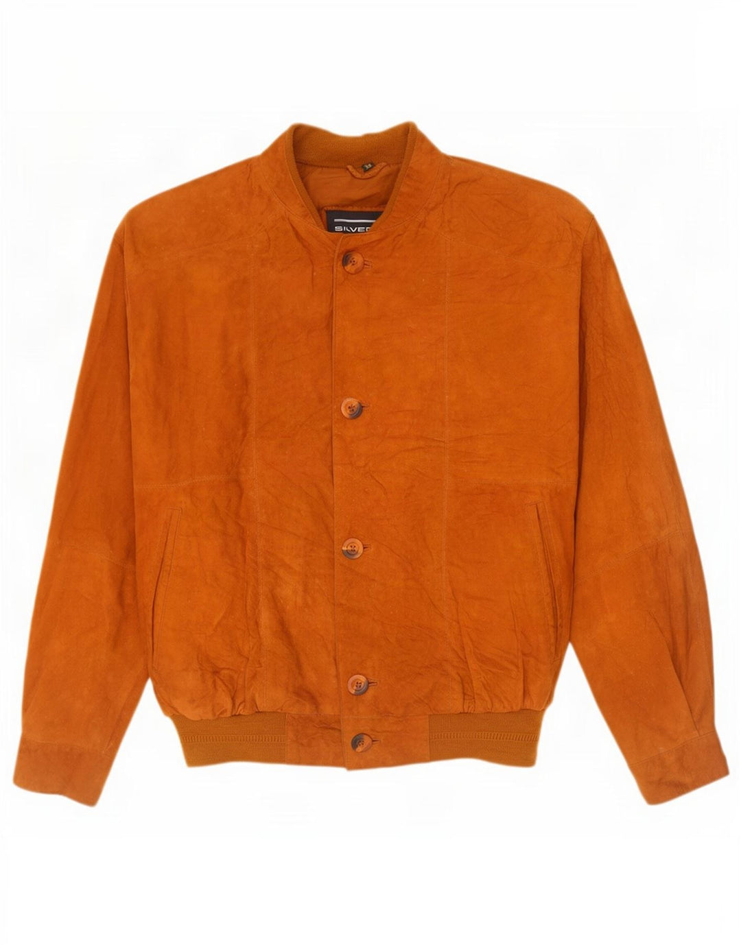 vintage Mens Suede Bomber Jacket IT 50 Grand Cuir Marron