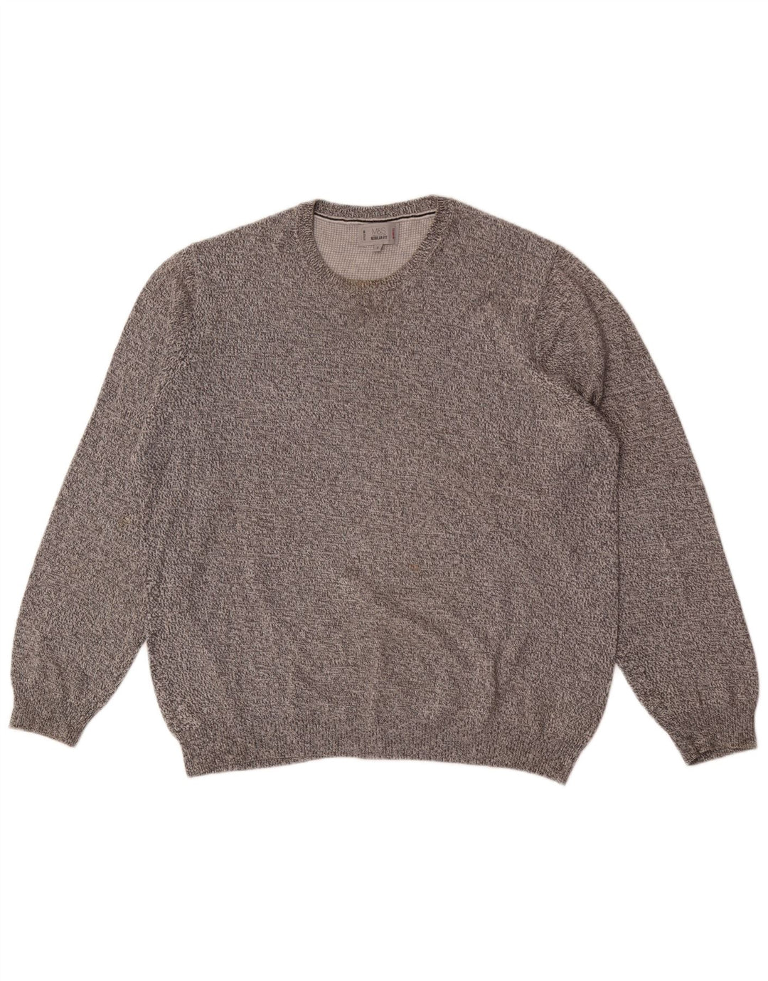 Marks & Spencer Pull ras du cou pour homme, grand gris moucheté