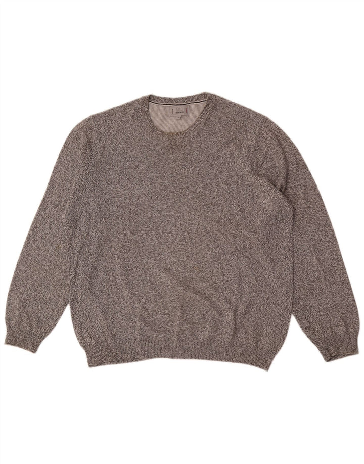 Marks & Spencer Pull ras du cou pour homme, grand gris moucheté