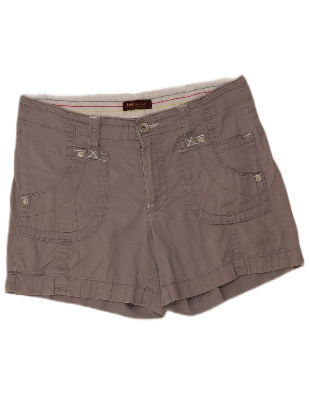 LEE Short décontracté pour femme US 12 Large W34 Gris Coton