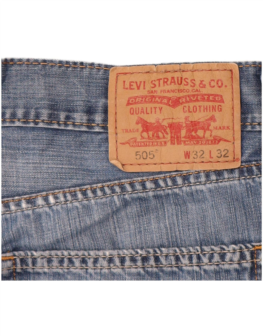 Levi's Short en Jean 505 W32 Homme Bleu Moyen Coton