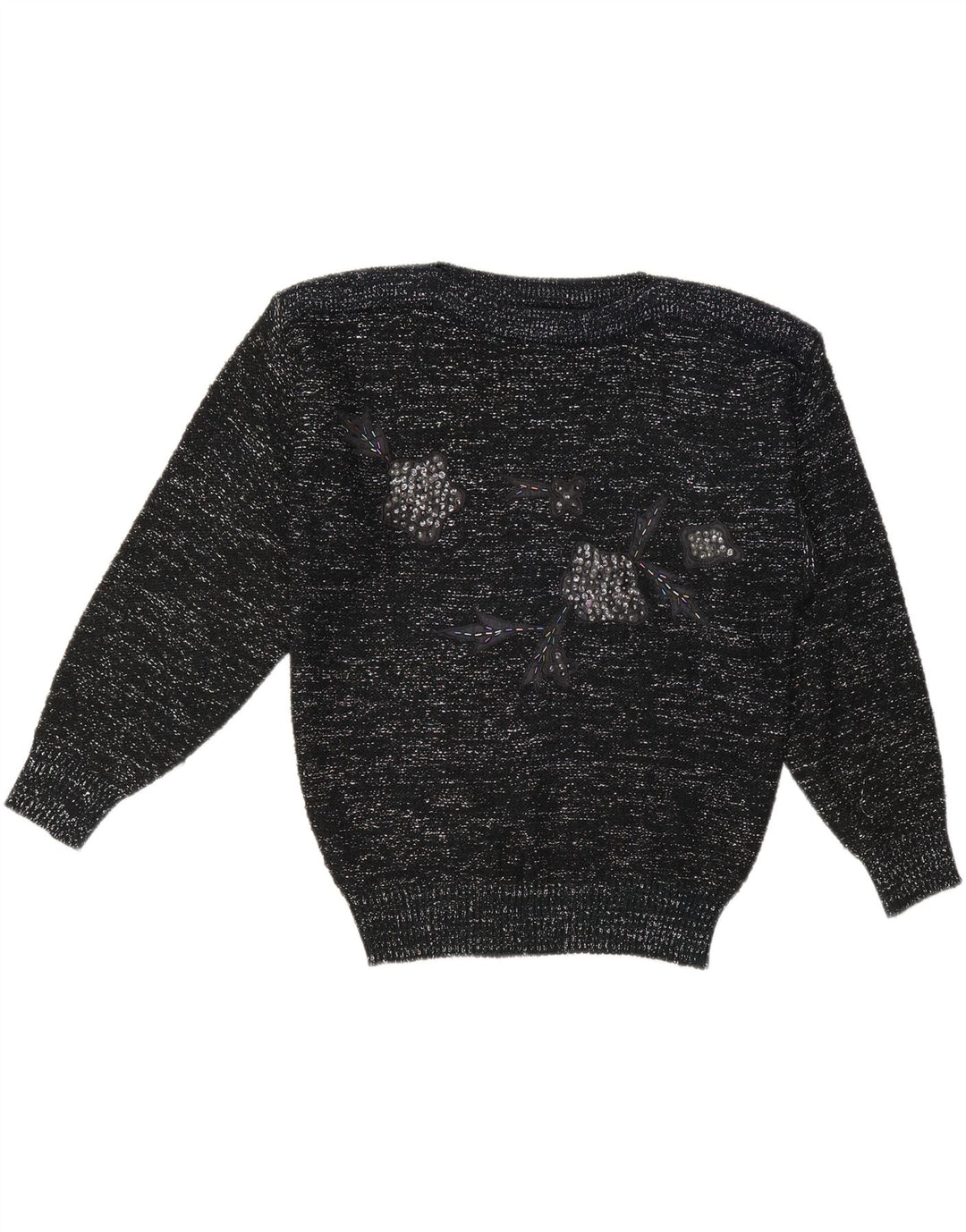 C & A Pull col bateau pour femme EU 40 Acrylique moucheté noir moyen