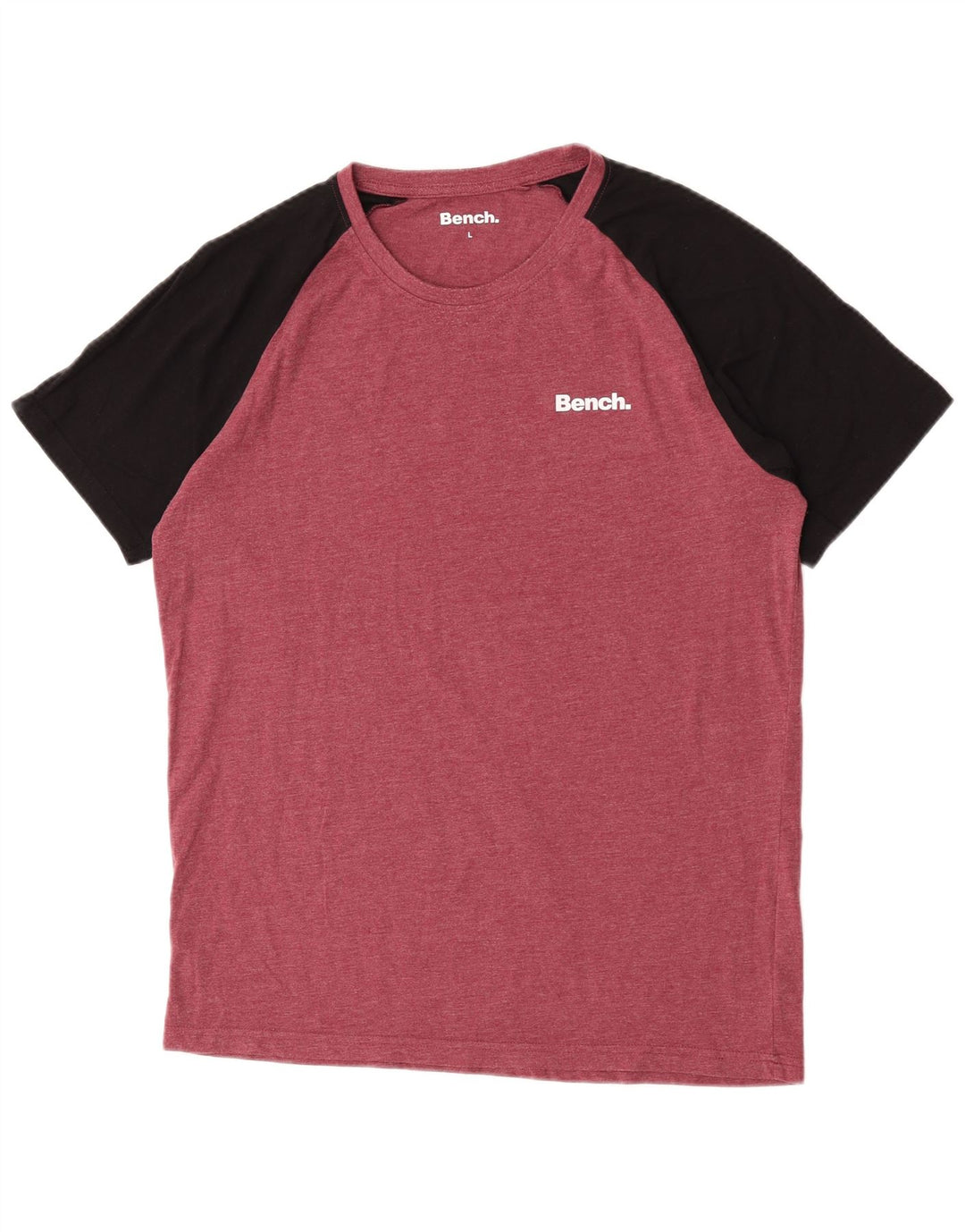 Bench T-shirt régulier à manches courtes pour hommes, grand coton color block rouge