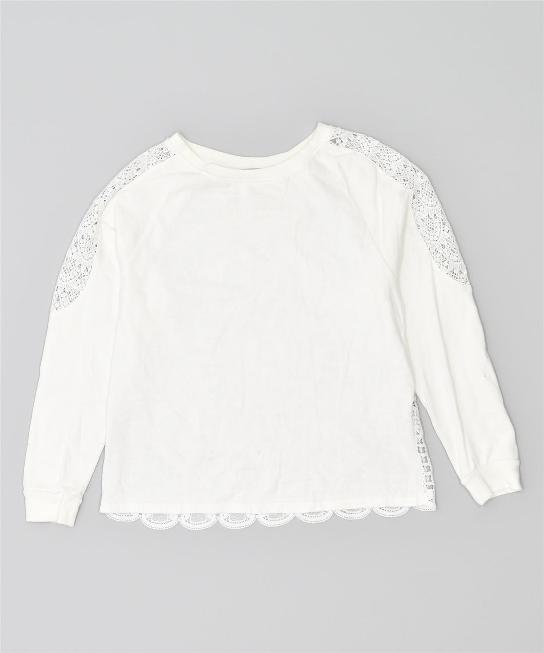 DESIGUAL Sweat-shirt oversize pour femme UK 14 Large Blanc Coton
