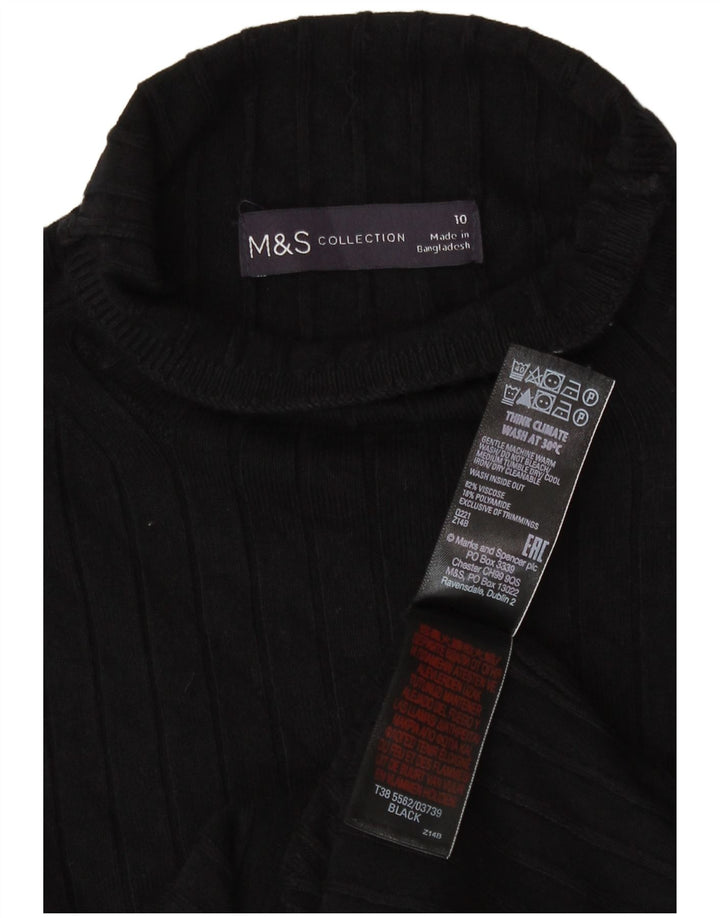 Marks & Spencer Pull col roulé pour femme UK 10 Small Noir Viscose