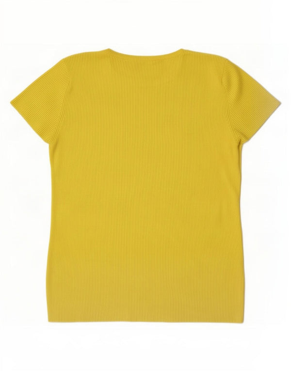 Zara T-Shirt Femme Top UK 12 Viscose Vert Moyen