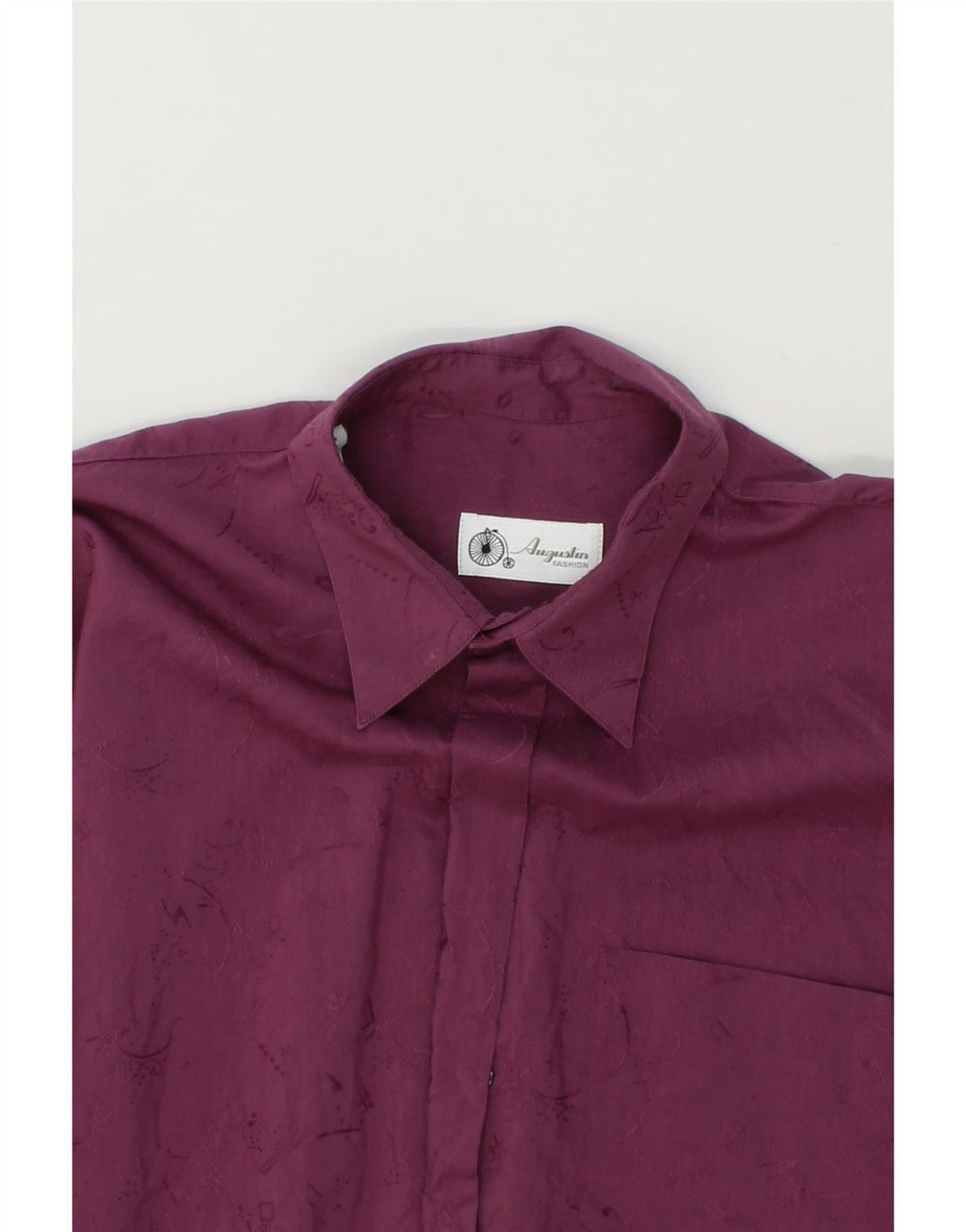 VINTAGE Mens Shirt Large Purple Paisley Viscose Vintage Vintage and Second-Hand Vintage from Messina Hembry 