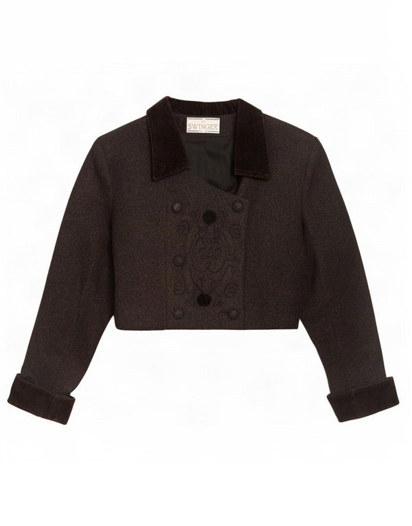 Swinger Veste Boléro Double Boutonnage Femme IT 44 Laine Gris Moyen
