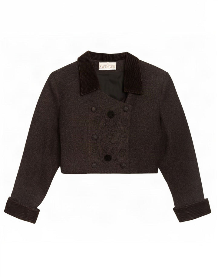 Swinger Veste Boléro Double Boutonnage Femme IT 44 Laine Gris Moyen