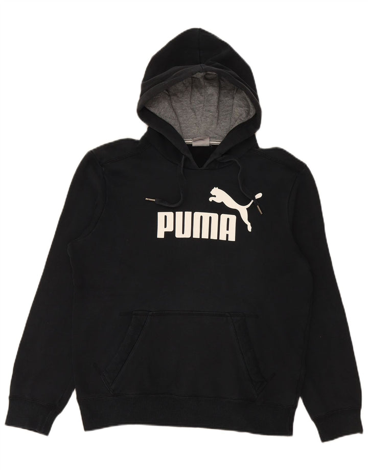 PUMA Pull à capuche graphique pour hommes, petit, en coton noir
