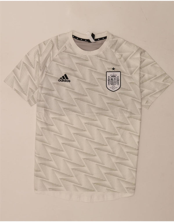 Adidas T-Shirt Homme Blanc Moyen Coton Géométrique