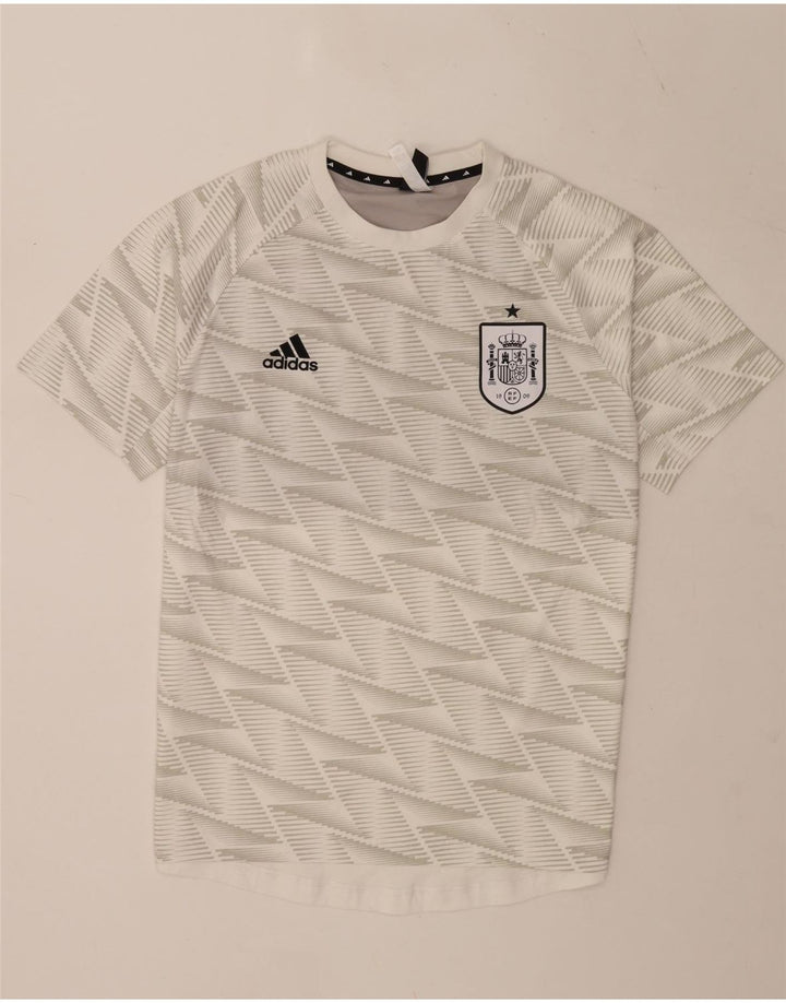 Adidas T-Shirt Homme Blanc Moyen Coton Géométrique