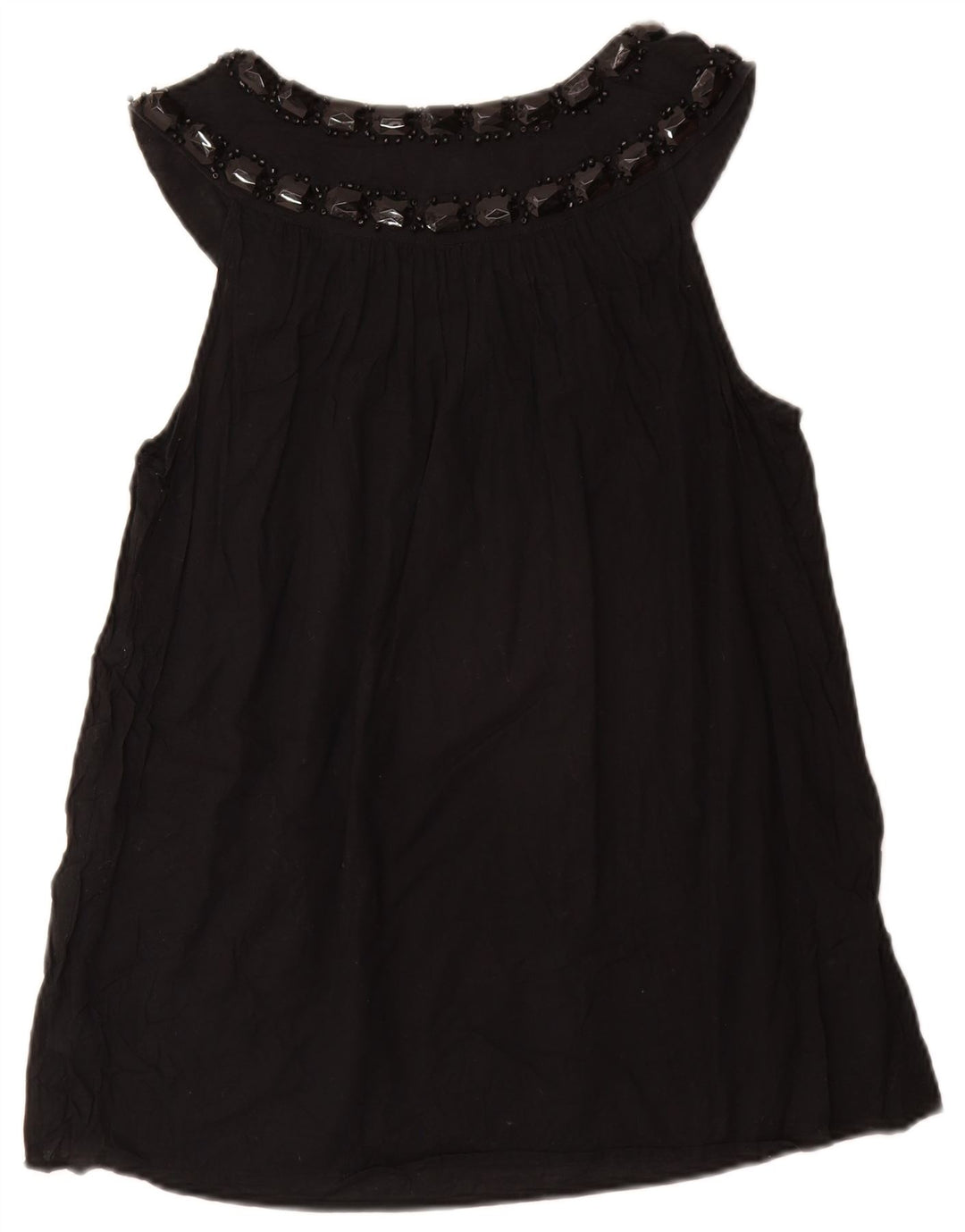 MICHAEL KORS Chemisier sans manches pour femme UK 12 en coton noir moyen