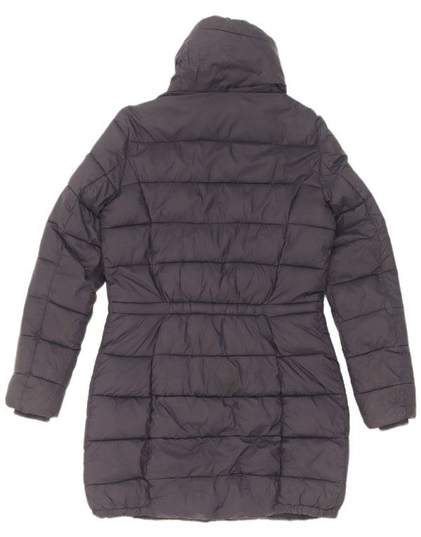 Massimo Dutti Manteau rembourré pour femme UK 10 Small Bleu marine Polyester
